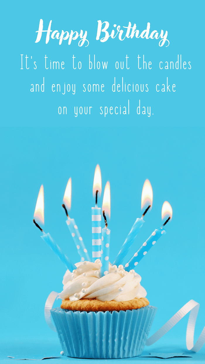 Happy Birthday. Birthday Image with Candles on the Cake and Wish - Designed by WishesMoonzori