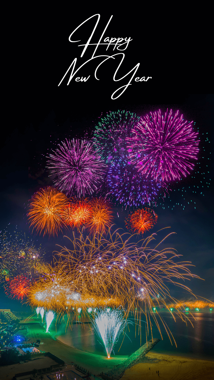 Happy New Year, Image with Fireworks - Moonzori Wishes