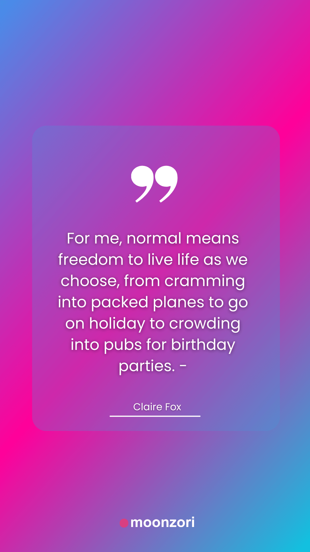 Birthday Quote of Claire Fox - Moonzori Quotes
